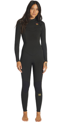 2024 Billabong Womens Synergy 3/2mm Chest Zip Wetsuit ABJW100129 - Wild Black